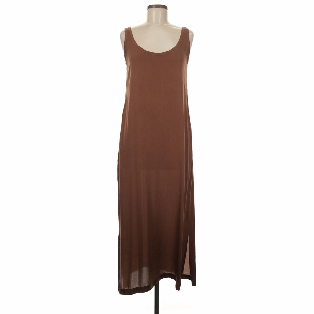 PRIVATE 0204 Silk Tank Maxi Dress w/ Pockets in Brown Luxury Designer Size 0 EUC